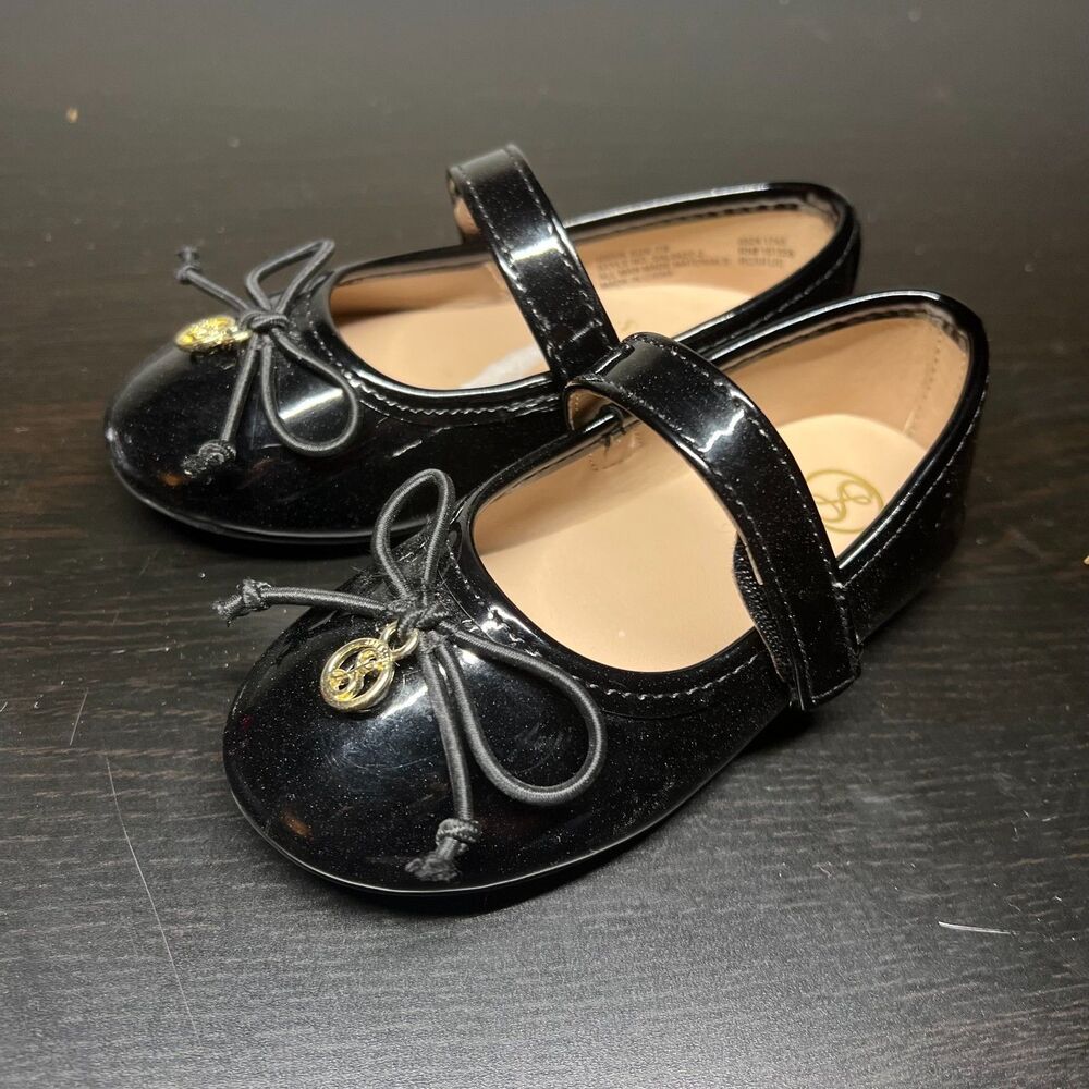 Sam & Libby Girls Candice Cella Mary Jane Ballet Flats Black Patent Size 7
